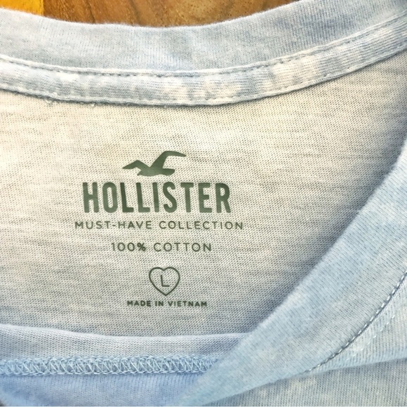 Hollister Pastel Blue Casual Relaxed Fit Short Sleeves T Shirt Tee. Large. - Picture 5 of 13